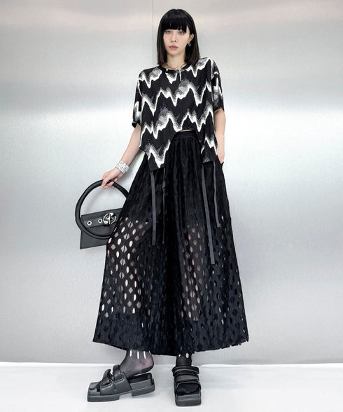 Cut-out Wide Pants